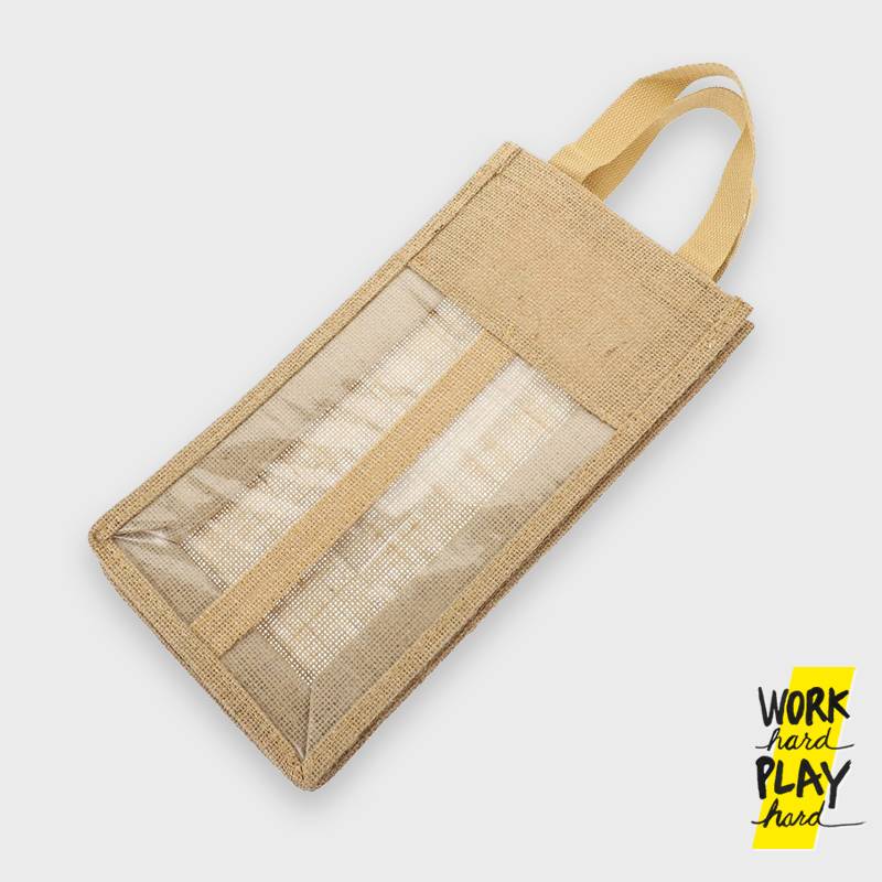 WHPH shop ถุงใส่ไวน์ ผ้า canvas กระเป๋าใส่ไวน์ สำหรับปิคนิค แบบใส่1ขวดและ2ขวด ใส่ กระเช้าของขวัญ คุณภาพงานส่งออก - Image 5