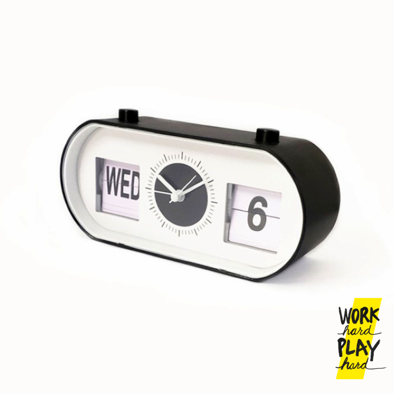 WHPH shop นาฬิกา flip clock minimal retro style ของตกแต่งห้องนอน แต่งบ้าน mid century modern - Image 3