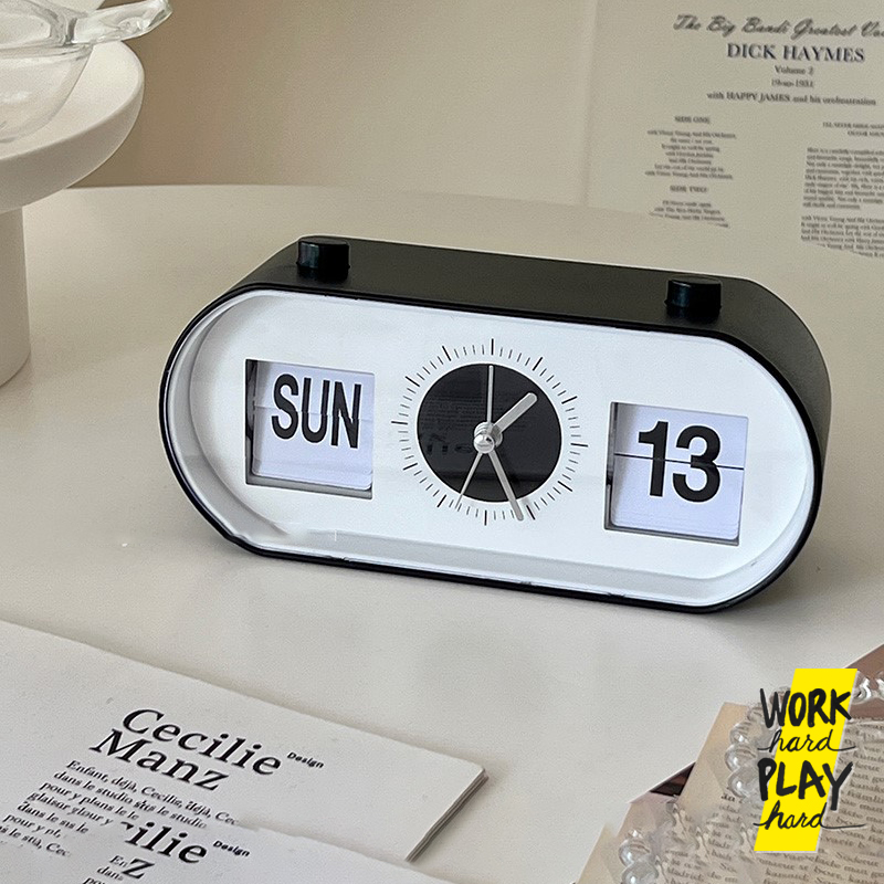 WHPH shop นาฬิกา flip clock minimal retro style ของตกแต่งห้องนอน แต่งบ้าน mid century modern - Image 4