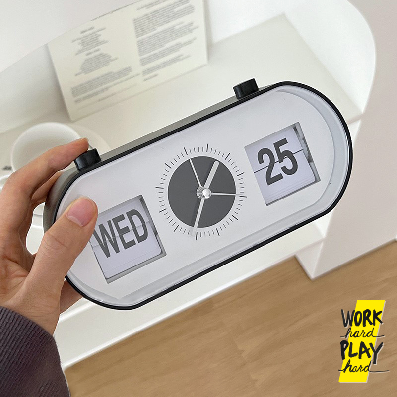 WHPH shop นาฬิกา flip clock minimal retro style ของตกแต่งห้องนอน แต่งบ้าน mid century modern - Image 5