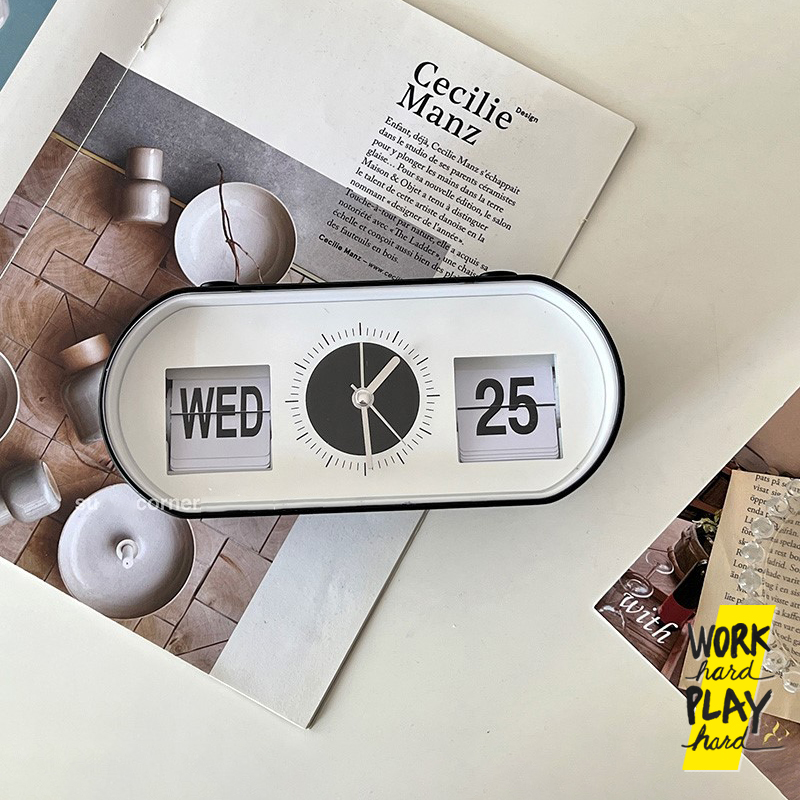 WHPH shop นาฬิกา flip clock minimal retro style ของตกแต่งห้องนอน แต่งบ้าน mid century modern - Image 6