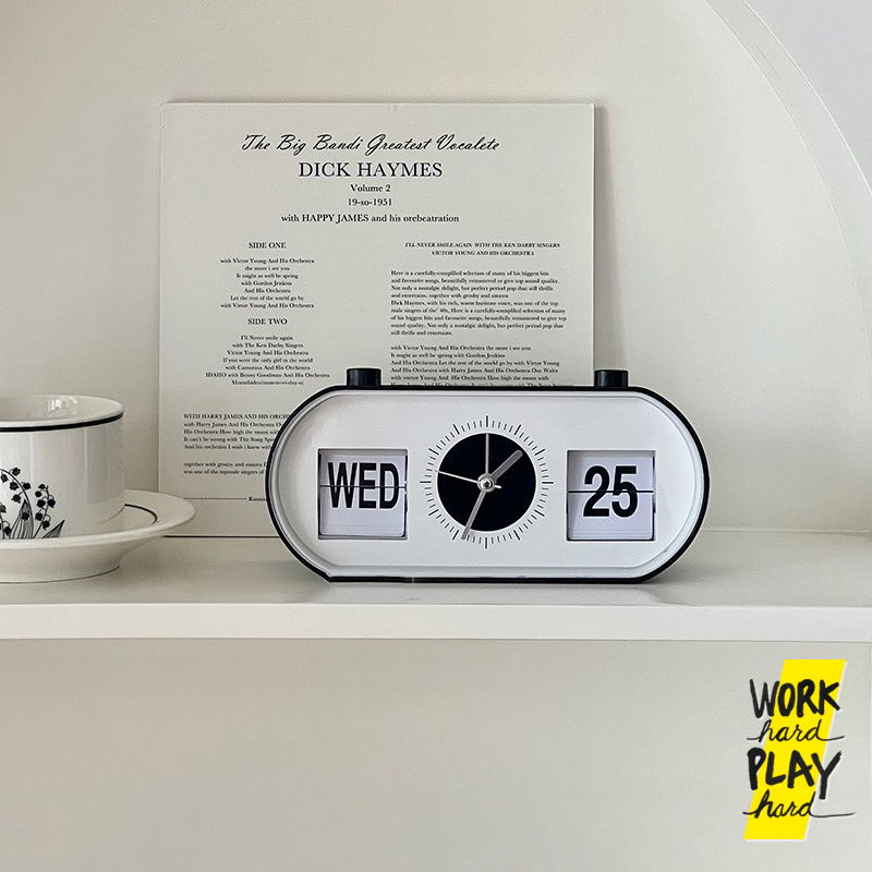 WHPH shop นาฬิกา flip clock minimal retro style ของตกแต่งห้องนอน แต่งบ้าน mid century modern - Image 8