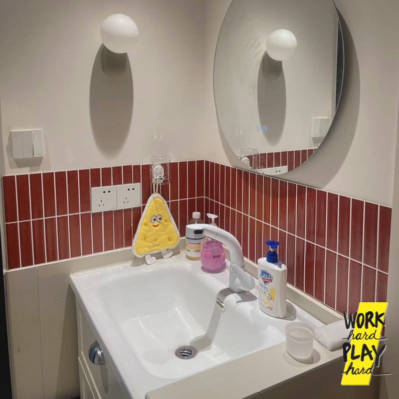 WHPH shop สติ๊กเกอร์แบบแผ่นหนาติดผนัง 3D ลายกระเบื้อง หลากสี ติดครัว ห้องน้ำ mid century modern - Image 4