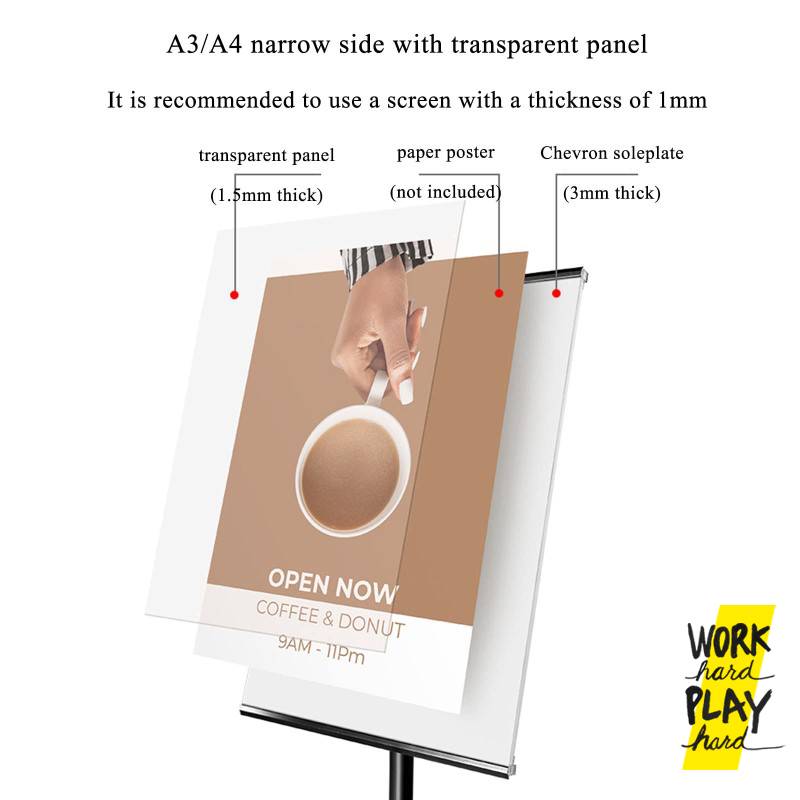 WHPH Shop ป้ายโฆษณา A3 ป้ายราคา ป้ายเมนู minimal ป้ายตั้งพื้น ป้ายหน้าร้าน มีขาตั้ง ป้ายแนะนำสินค้า - Image 5