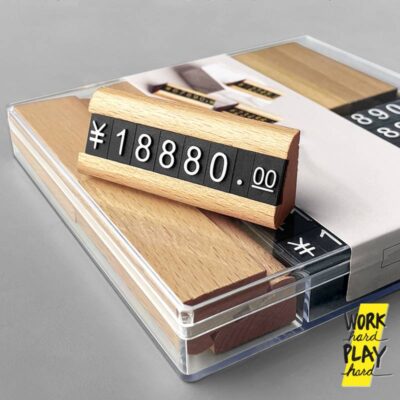 WHPH set ป้ายราคา 10 ชิ้น ฐานไม้พร้อมตัวเลข ป้ายราคาสินค้า minimal ป้ายราคาเครื่องประดับ เสื้อผ้า