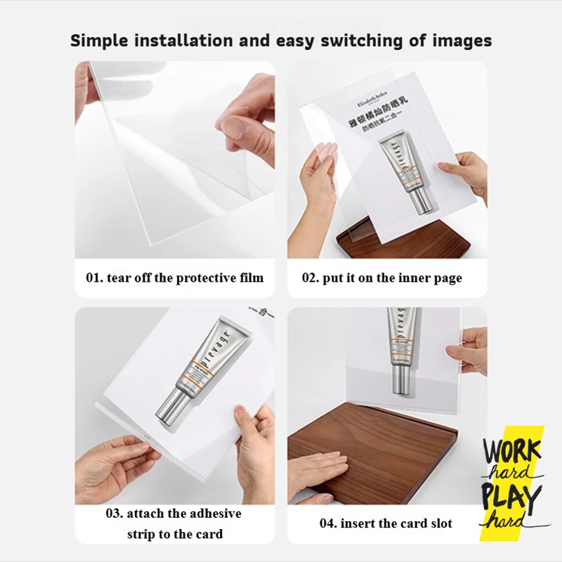 แท่นแสดงสินค้า minimal A4 แท่นโชว์สินค้า ป้ายแนะนำสินค้า โปรโมชั่น นิทรรศการ - Image 7