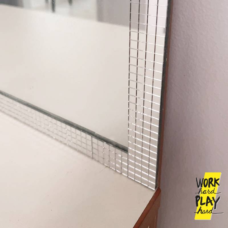 สติ๊กเกอร์โมเสค กระจกเงาจิ๋ว แบบม้วน 4×100 ซม. มีกาวในตัว โค้งงอได้ DIY ตกแต่งผนัง - Image 2