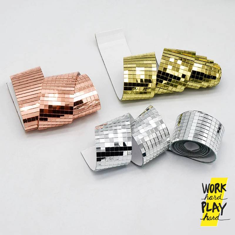 สติ๊กเกอร์โมเสค กระจกเงาจิ๋ว แบบม้วน 4×100 ซม. มีกาวในตัว โค้งงอได้ DIY ตกแต่งผนัง - Image 7