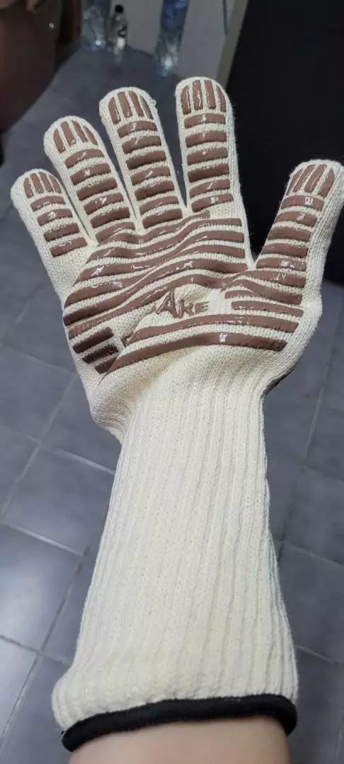 ถุงมือเตาอบ สวมแล้วกางนิ้ว ข้อมือยาวคลุมแขน รีวิวจากลูกค้า CK0029